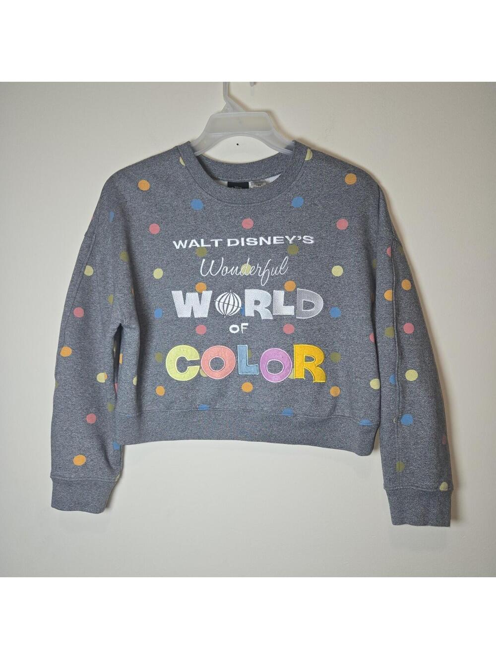 Disney 100 Walt Disneys Wonderful World of Color Womens Semi Crop Sweatshirt M